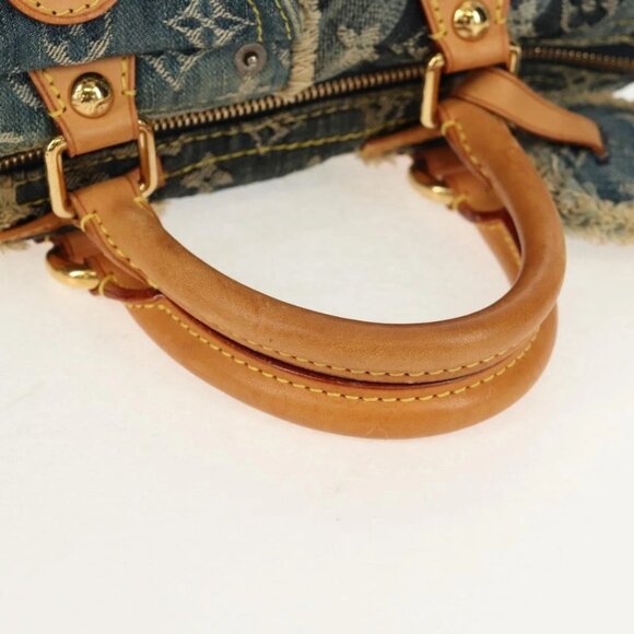 LOUIS VUITTON Monogram Denim Patchwork Speedy 30 Bag Blue M95380 Auth yk19687A - Picture 8 of 16